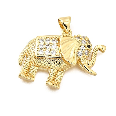 Brass Micro Pave Cubic Zirconia Pendants KK-C087-23G-1