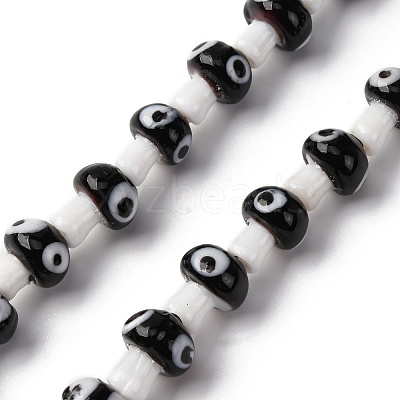 Handmade Evil Eye Lampwork Beads Strands LAMP-S069-01A-02-1