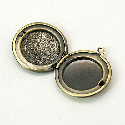 Brass Locket Pendants KK-MSMC002-M1-1