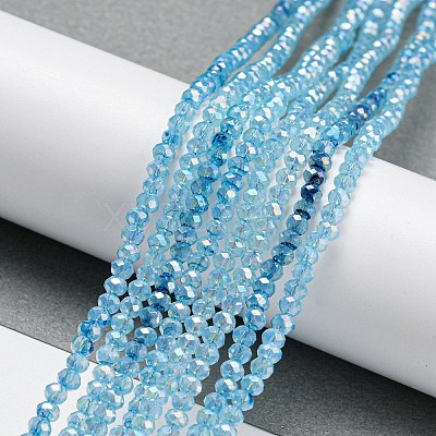Transparent Baking Paint Glass Beads Strands DGLA-F002-02B-04-1