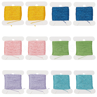 24Pcs 6 Colors Polyester Embroidery Threads DIY-CY0003-59-1