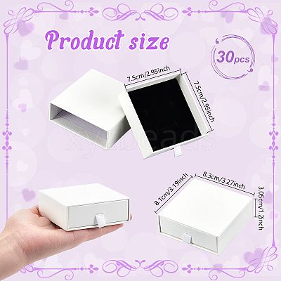 Paper Jewelry Drawer Boxes LS-CON-WH0085-203B-1