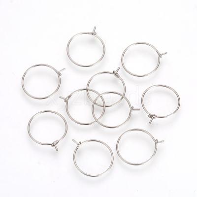 Tarnish Resistant 304 Stainless Steel Hoop Earrings STAS-R071-40-1
