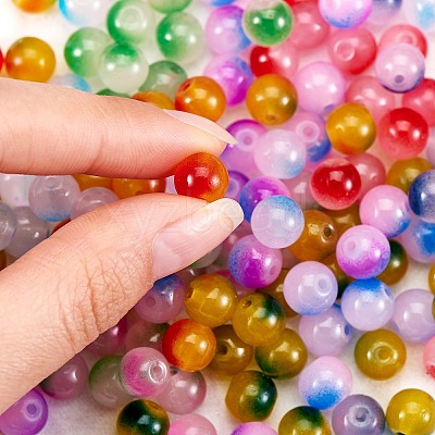 200Pcs 10 Colors Spray Painted Glass Beads GLAA-SZ0001-79-1