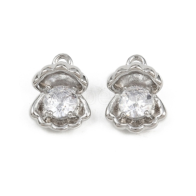 Brass Micro Pave Cubic Zirconia Pendants KK-K407-05P-1