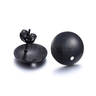 304 Stainless Steel Stud Earring Findings Ion Plating(IP) STAS-K184-03-01B-1
