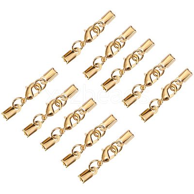 Alloy Clip Ends With Lobster Claw Clasps KK-PH0034-22-1