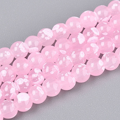 Baking Paint Glass Beads Strands DGLA-N015-4mm-02-1