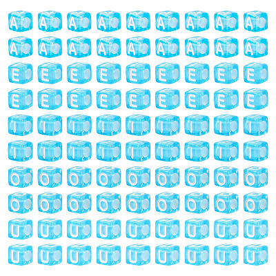 100Pcs 5 Colors Transparent Acrylic Beads TACR-TA0001-55B-1