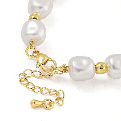 Rack Plating Brass and ABS Imitation Pearl Bracelets BJEW-B106-16G-1