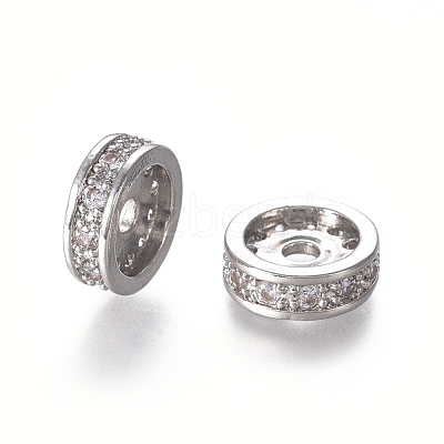 Brass Micro Pave Cubic Zirconia Spacer Beads ZIRC-L088-03A-P-1