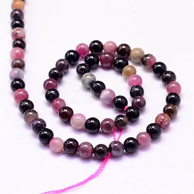 Natural Multicolor Tourmaline Beads Strands G-P132-07-6mm-1