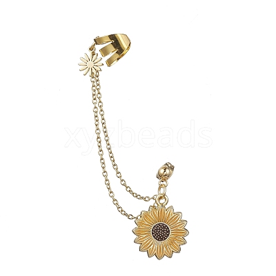 304 Stainless Steel Cuff Earring Chains EJEW-JE05640-03-1