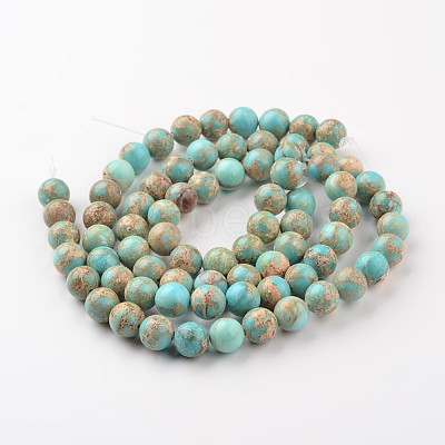 Natural Imperial Jasper Beads Strands X-G-I122-10mm-12-1