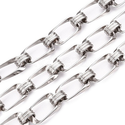 Alloy Rectangle Oval Link Chains LCHA-T001-15P-1