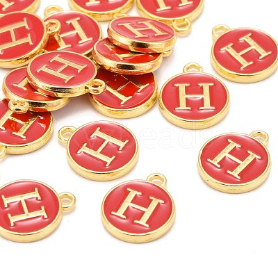 Golden Plated Alloy Enamel Charms ENAM-S118-03H-1