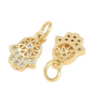 Brass Micro Pave Cubic Zirconia Charms CU-CBAB719-04G-A-1