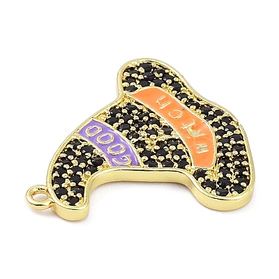 Rack Plating Brass Cubic Zirconia Pendants KK-D031-07G-01-1