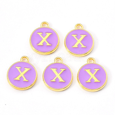 Golden Plated Alloy Enamel Charms ENAM-S118-10X-1