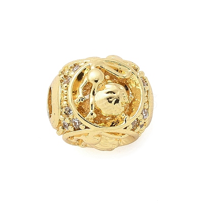 Brass Micro Pave Cubic Zirconia Beads KK-Z095-04G-05-1