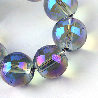 Electroplate Glass Beads Strands X-EGLA-Q062-8mm-A04-1