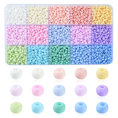2250Pcs 15 Colors 6/0 Glass Seed Beads SEED-YW0002-09-1