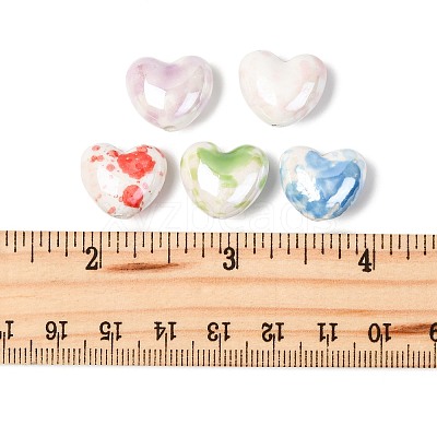 26Pcs 5 Colors Glazed Porcelain Beads PORC-FS0001-33-1