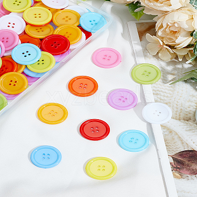 80Pcs 10 Colors Plastic Buttons BUTT-LP0001-54-1