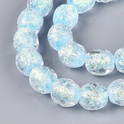 Handmade Foil Glass Beads Strands FOIL-Q002-05H-1
