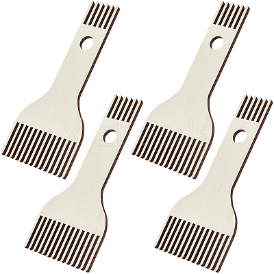 4Pcs Plywood Wooden Yarn Comb TOOL-CY0001-04-1