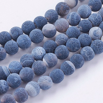 Natural Weathered Agate Beads Strands X-G-G589-6mm-07-1