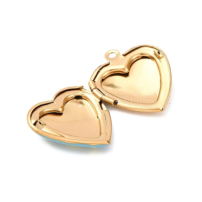 304 Stainless Steel Heart Locket Pendants STAS-Z168-02G-05-1