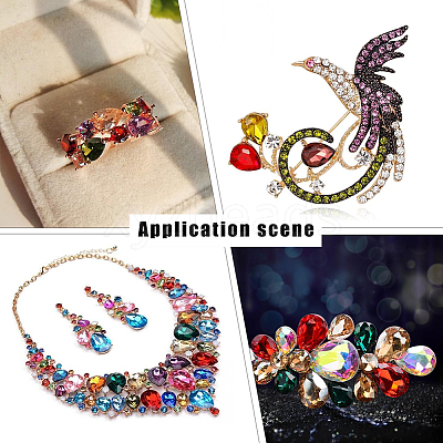 64Pcs 4 Style Glass Rhinestone Cabochons RGLA-FG0001-12-1