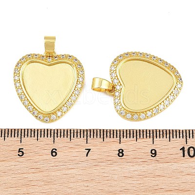 Brass Micro Pave Cubic Zirconia Pendant Cabochon Settings KK-CBA6A75-50A-G-1