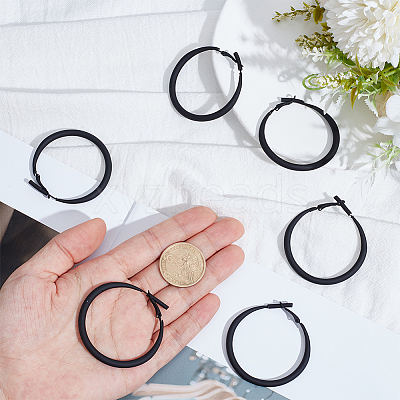3 Pairs Spray Painted Alloy Hoop Earrings EJEW-SP0001-21A-1