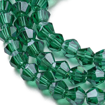 Transparent Electroplate Glass Beads Strands GLAA-F029-3mm-C10-1