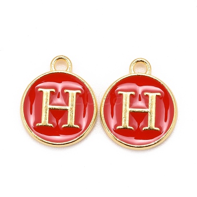 Golden Plated Alloy Enamel Charms X-ENAM-S118-03H-1