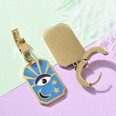 304 Stainless Steel Enamel Hoop Earrings for Women STAS-Z105-01G-04-1