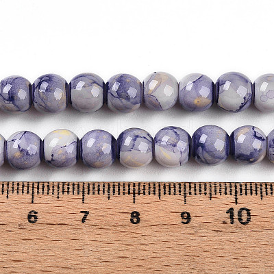 Baking Paint Glass Beads Strands DGLA-N003-8mm-C08-1