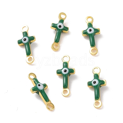 Brass Enamel Connector Charms KK-J302-08G-05-1