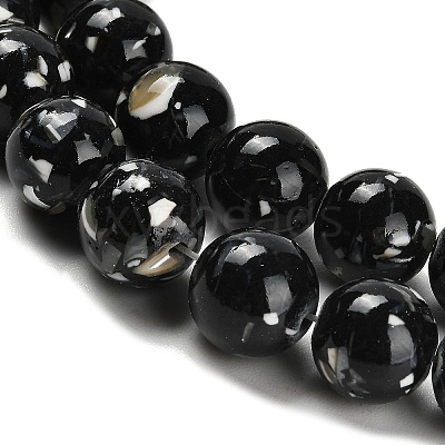 Assembled Synthetic Stone and Trochus Shell Beads Strands G-B128-08D-04-1