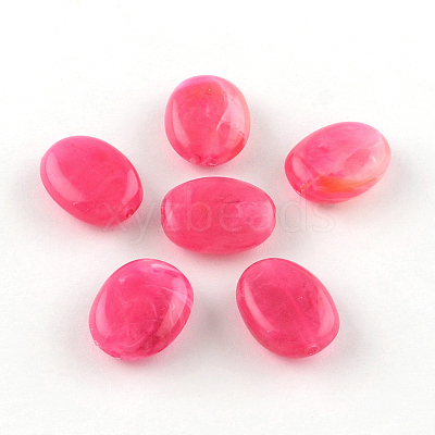 Oval Imitation Gemstone Acrylic Beads X-OACR-R047-22-1