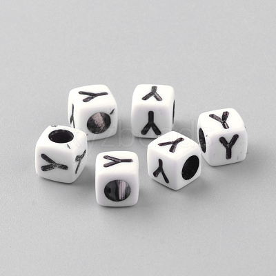 Opaque Acrylic Beads X-SACR-Q188-02Y-1