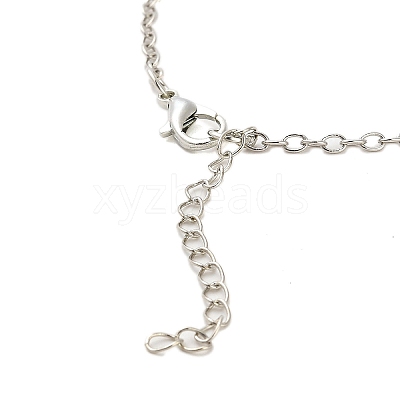 Zinc Alloy with Leather Pendant Necklces NJEW-Z034-01A-P-1