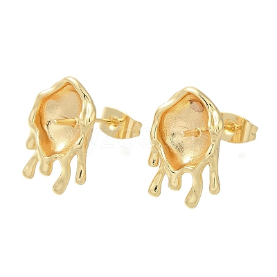 Brass Stud Earring Findings KK-K388-11G-1
