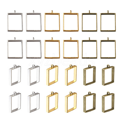 Alloy Open Back Bezel Big Pendants PALLOY-BT0001-02-RS-1