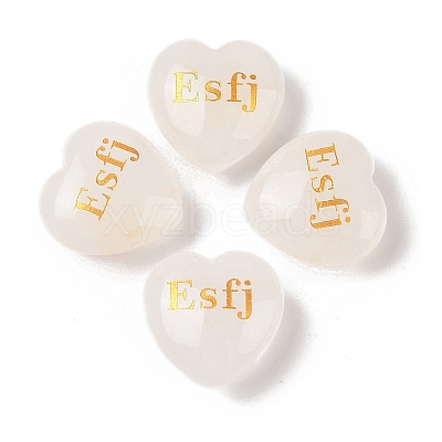 Natural Quartz Crystal Heart Engraving MBTI Figurines Statues for Home Office Desk Decorations G-K353-05P-1