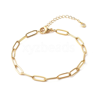 304 Stainless Steel Paperclip Chains Bracelet BJEW-JB06523-01-1