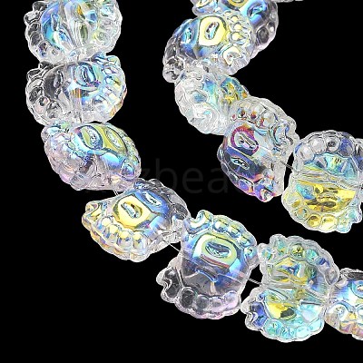 Electroplate Baking Paint Transparent Glass Beads Strands GL-CBA17FF-01L-1