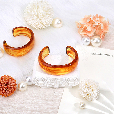 Transparent Acrylic Cuff Bangles for Women BJEW-WH0032-028A-1